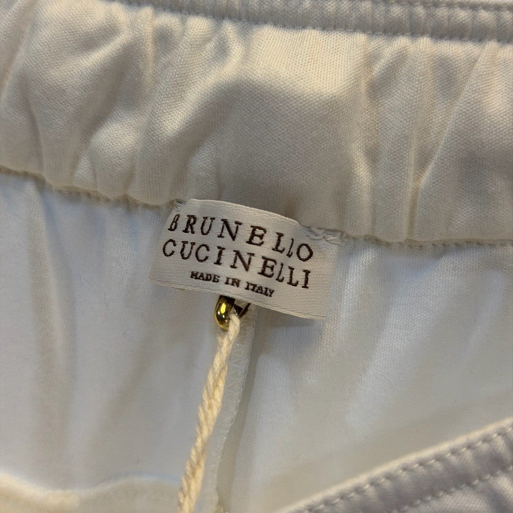 Brunello Cucinelli White Athletic Men's logo Shorts