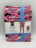 NWT Member's Mark Resort Swim Trunks Men Large Pink Shark Print Lined 7" Inseam