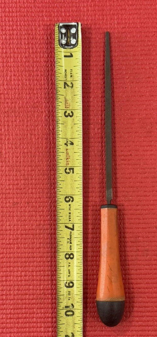 Vintage Nicholson 6" Slim Taper File With Handle Made In USA
