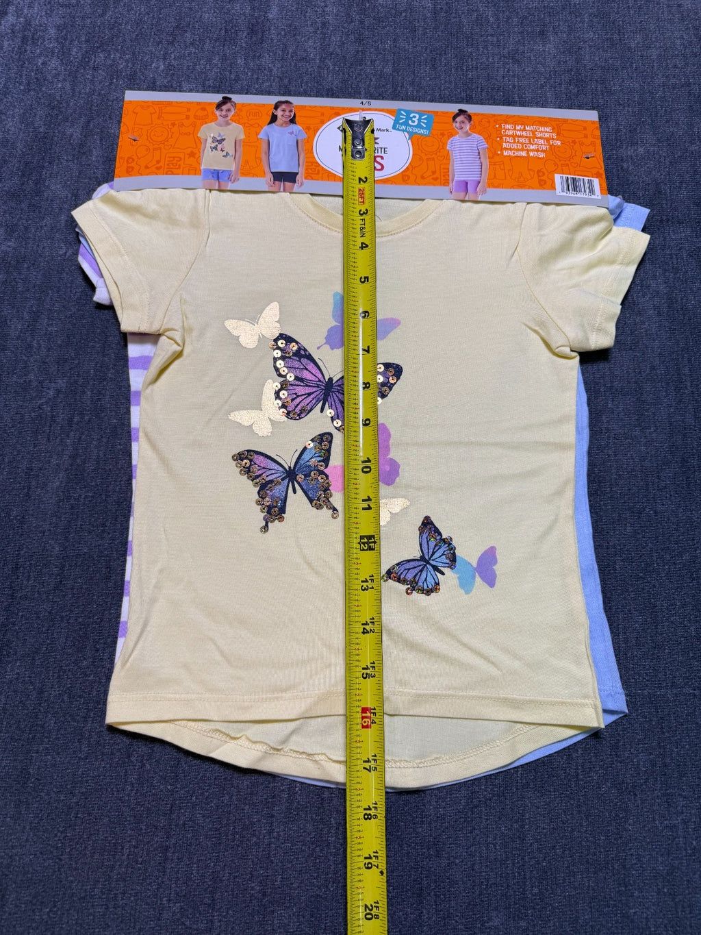 NWT Member's Mark My Favorite T-Shirts Girls 4/5 Multi Short Sleeve - Lot of 3