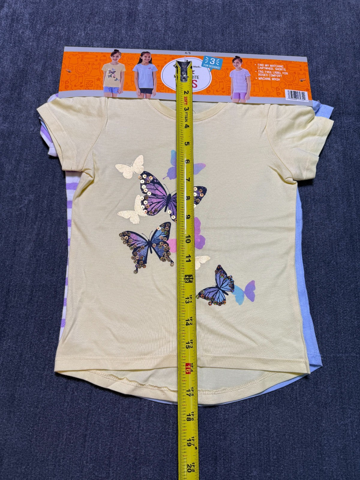NWT Member's Mark My Favorite T-Shirts Girls 4/5 Multi Short Sleeve - Lot of 3