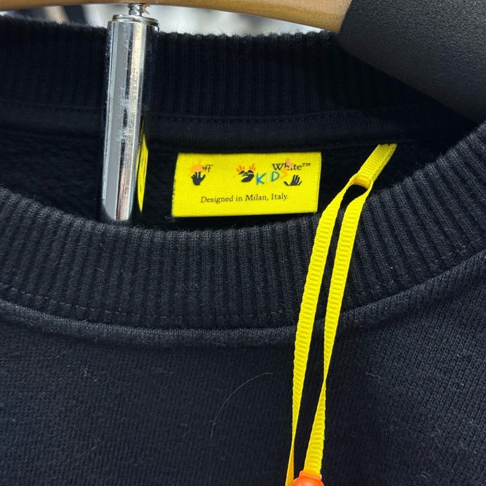 Off-White Kids Black Crew Neck Sweater - Size 12