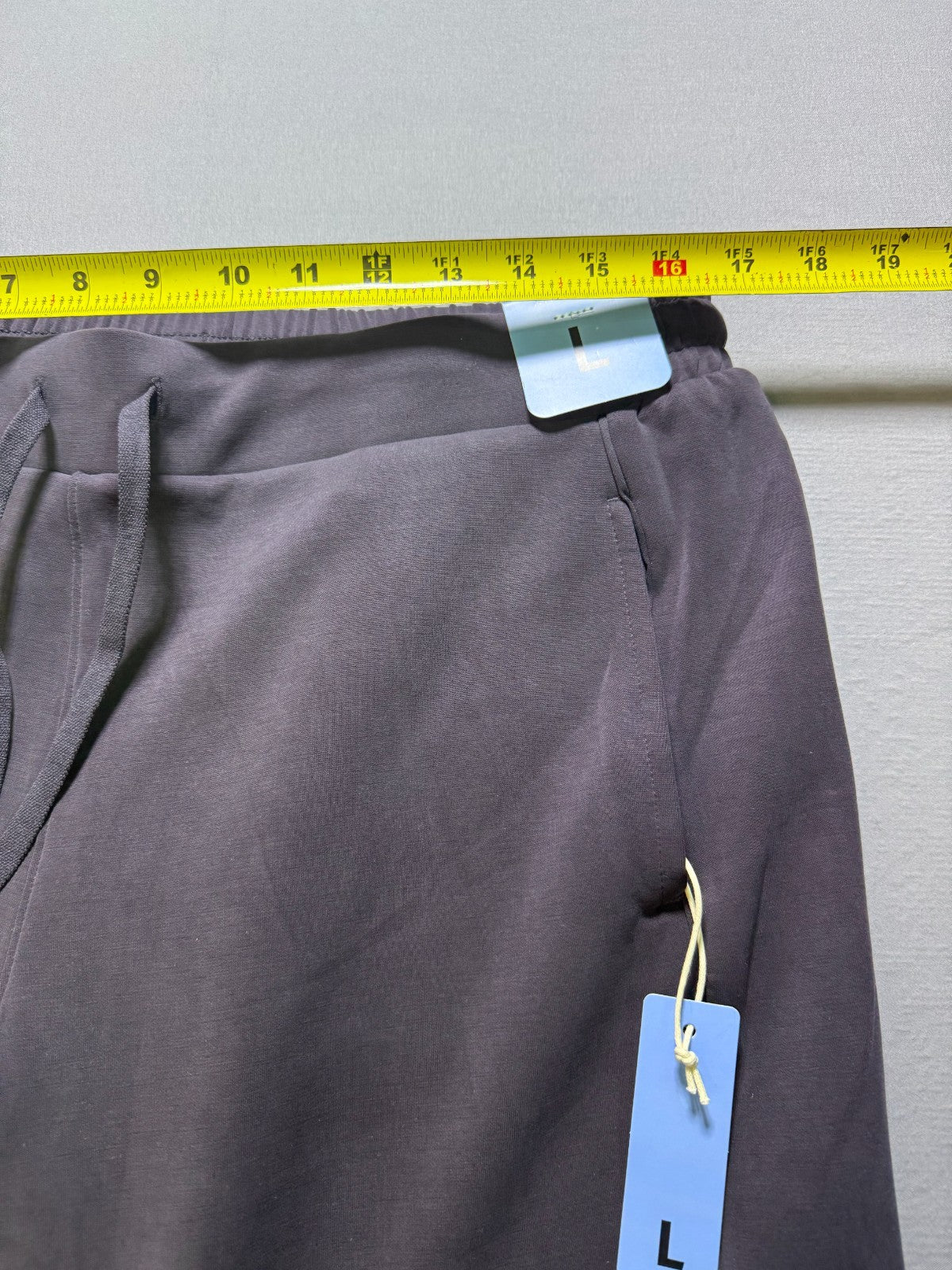 Member's Mark Soft Sand-Wash Wide Leg Pant Women's Large Gray Drawstring Casual