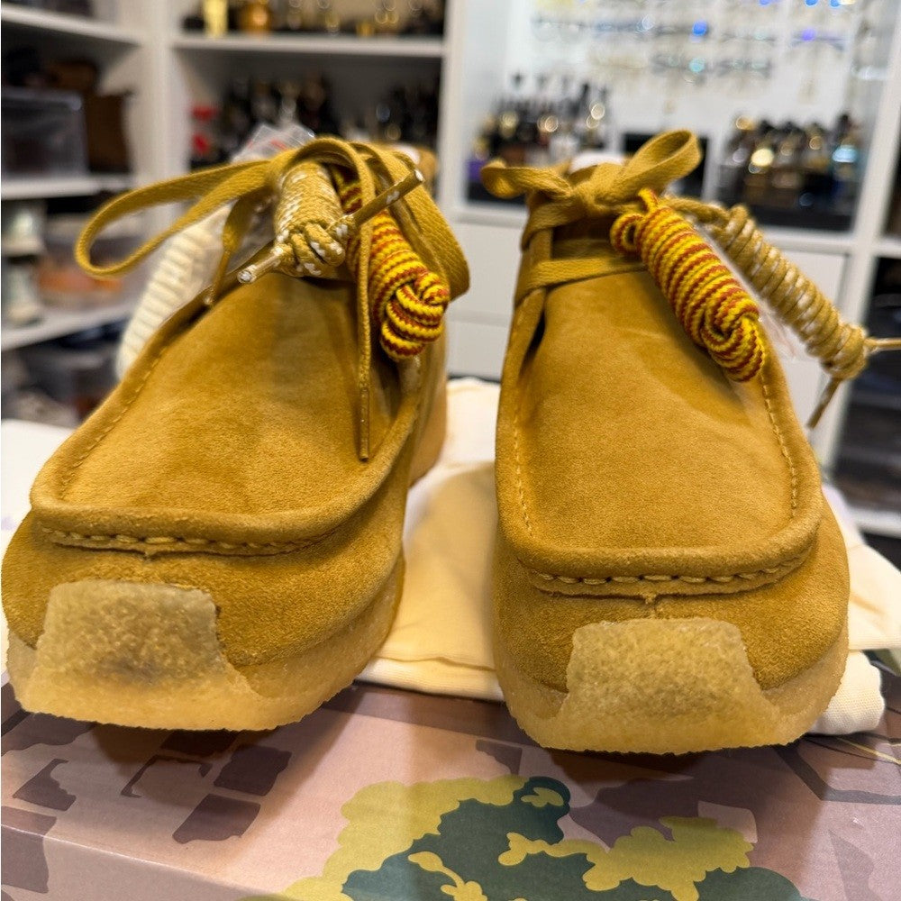Clarks Mustard Suede Rossendale Shoes