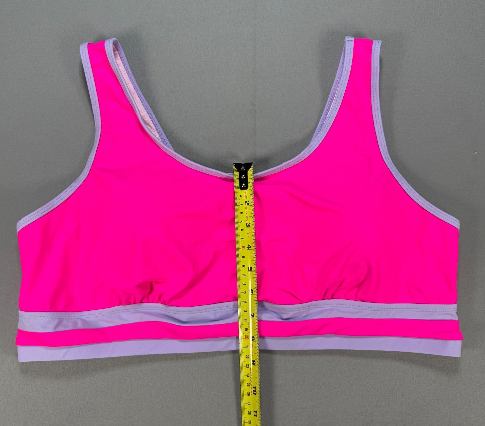 Soucrat High Waisted Two-Piece Bikini Set Women's 3X Pink Purple Sporty Swimsuit