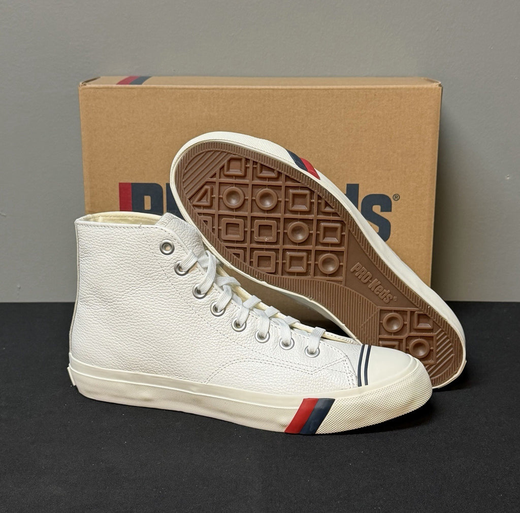 Pro-Keds Royal Men's size 9 (M) Hi Lace Up White Leather Shoes Sneaker NWB