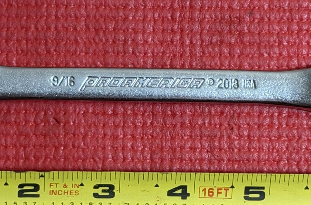 Vintage ProAmerica 9/16" Combination Wrench, No 2018, Made in USA