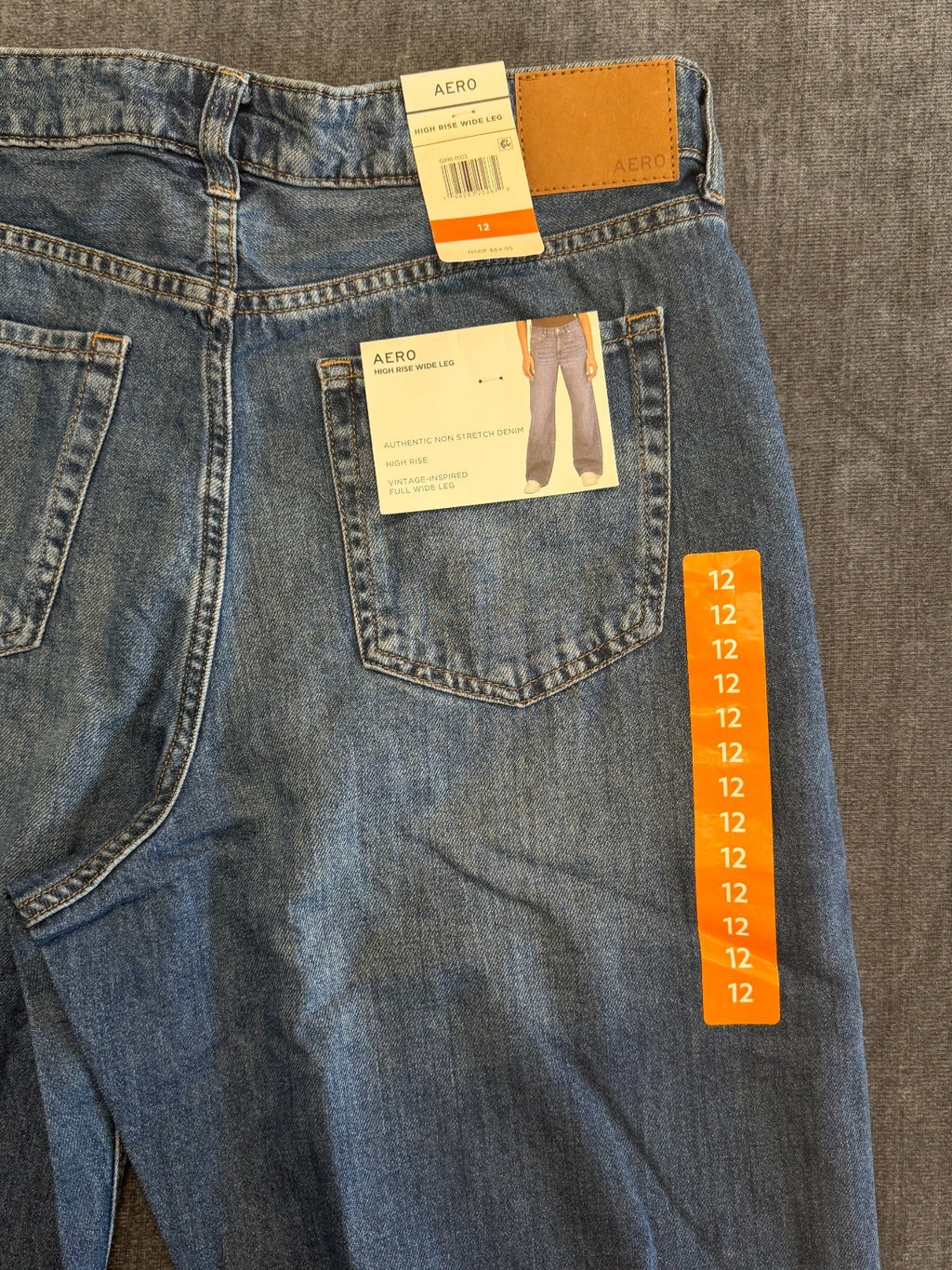 NWT Aeropostale Wide Leg Jeans Women's 12 Blue Denim High Rise Casual 100%Cotton