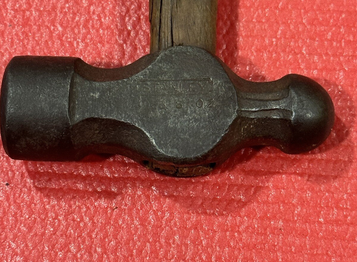 Vintage Stanley 8OZ Ball Peen Hammer with wood handle Made in USA