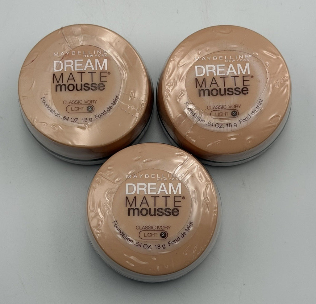 Lot of 3 Maybelline Dream Matte Mousse Foundation Classic Ivory - Light 2 SEALED