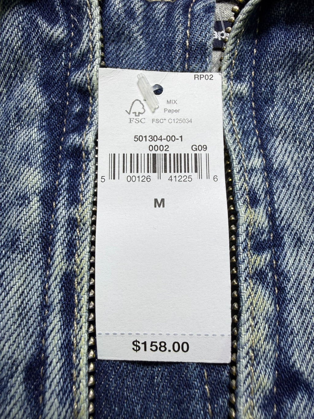 Gap X MadHappy Denim Jacket Men's Medium Blue Full-Zip Hooded Long Sleeve Collar