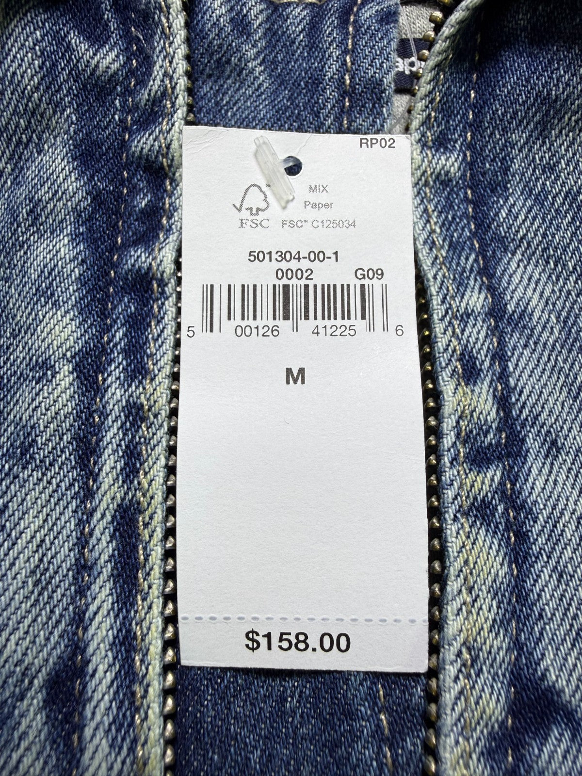 Gap X MadHappy Denim Jacket Men's Medium Blue Full-Zip Hooded Long Sleeve Collar