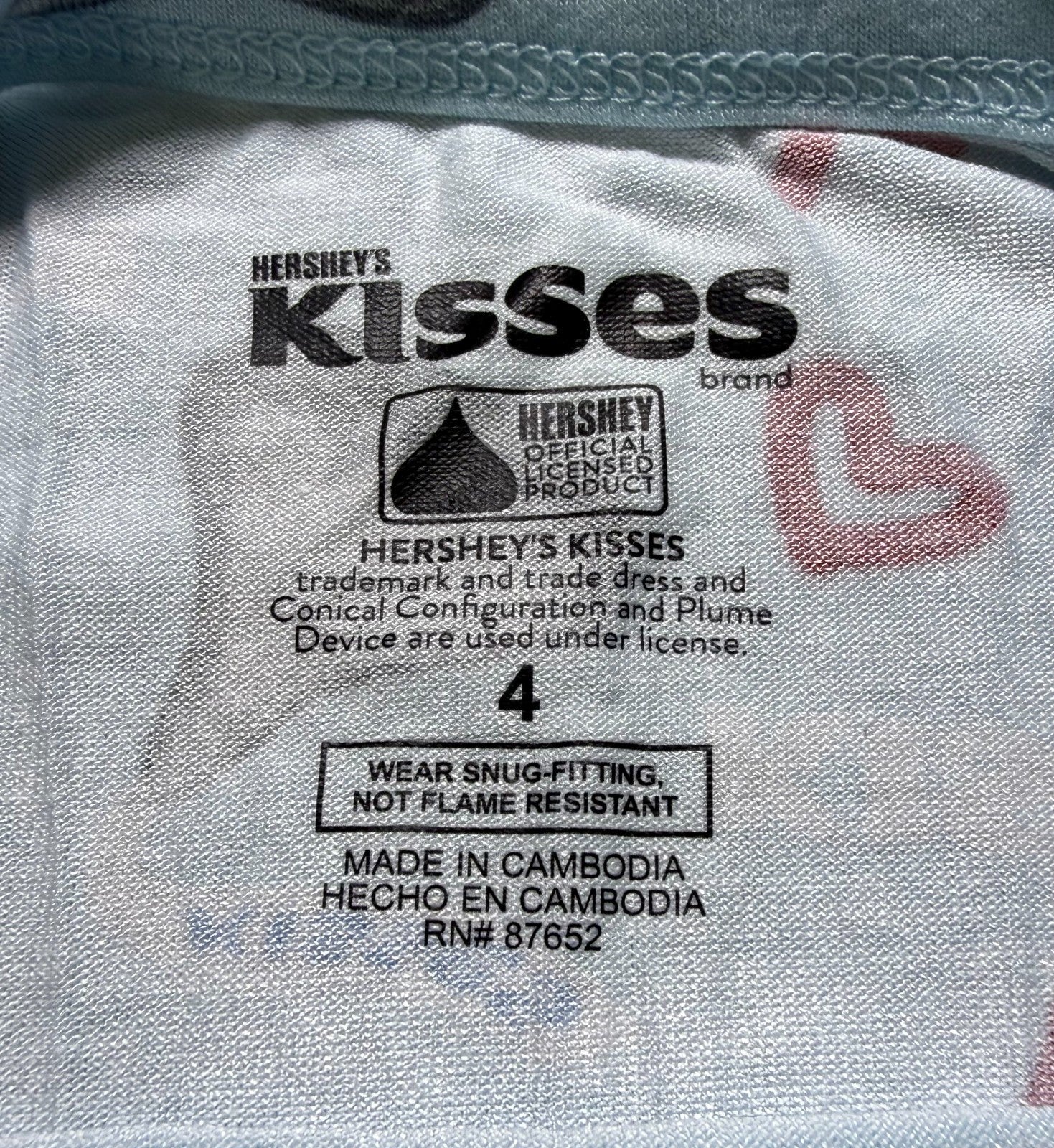 NWOT Hershey's Kisses Character Valentines Adorable 2-Piece Pajamas Kids 4 Blue