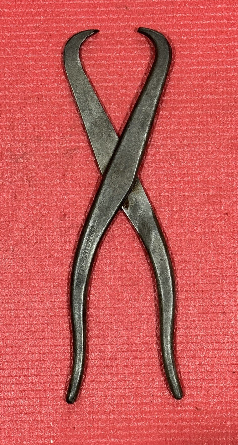 Vintage Chrome Alloy Tools Brake Spring Pliers Made in USA Antique Rare