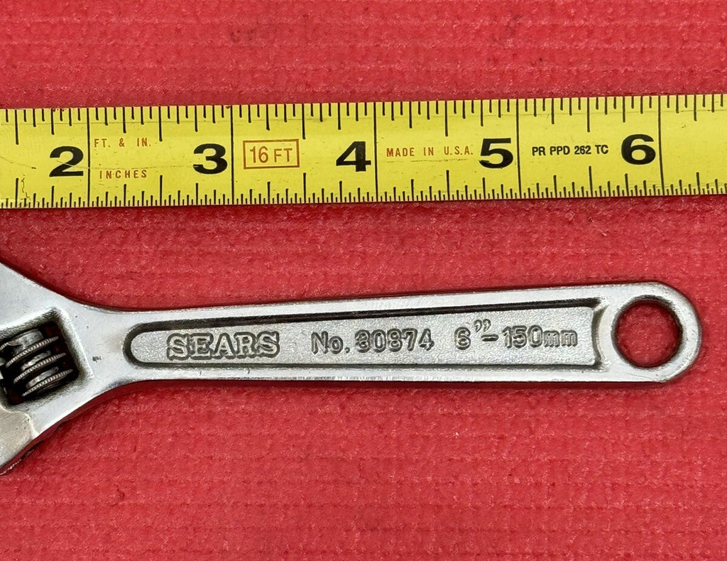 Vintage SEARS No. 30874 BF 6” Adjustable Wrench Forged Alloy 150mm Japan Nice