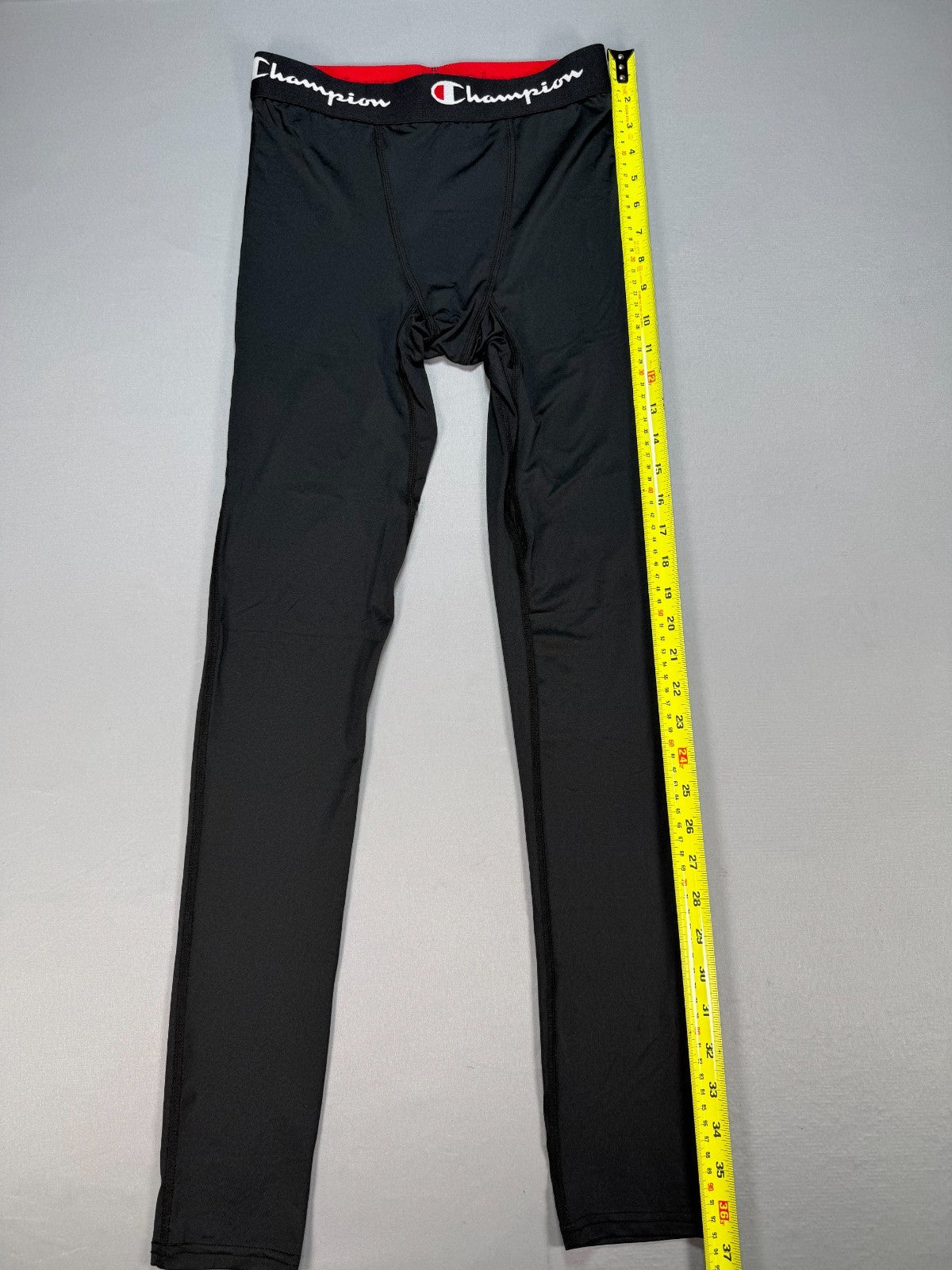 Champion Compression Leggings Men's XL Black Logo Waistband Stretch Athleisure