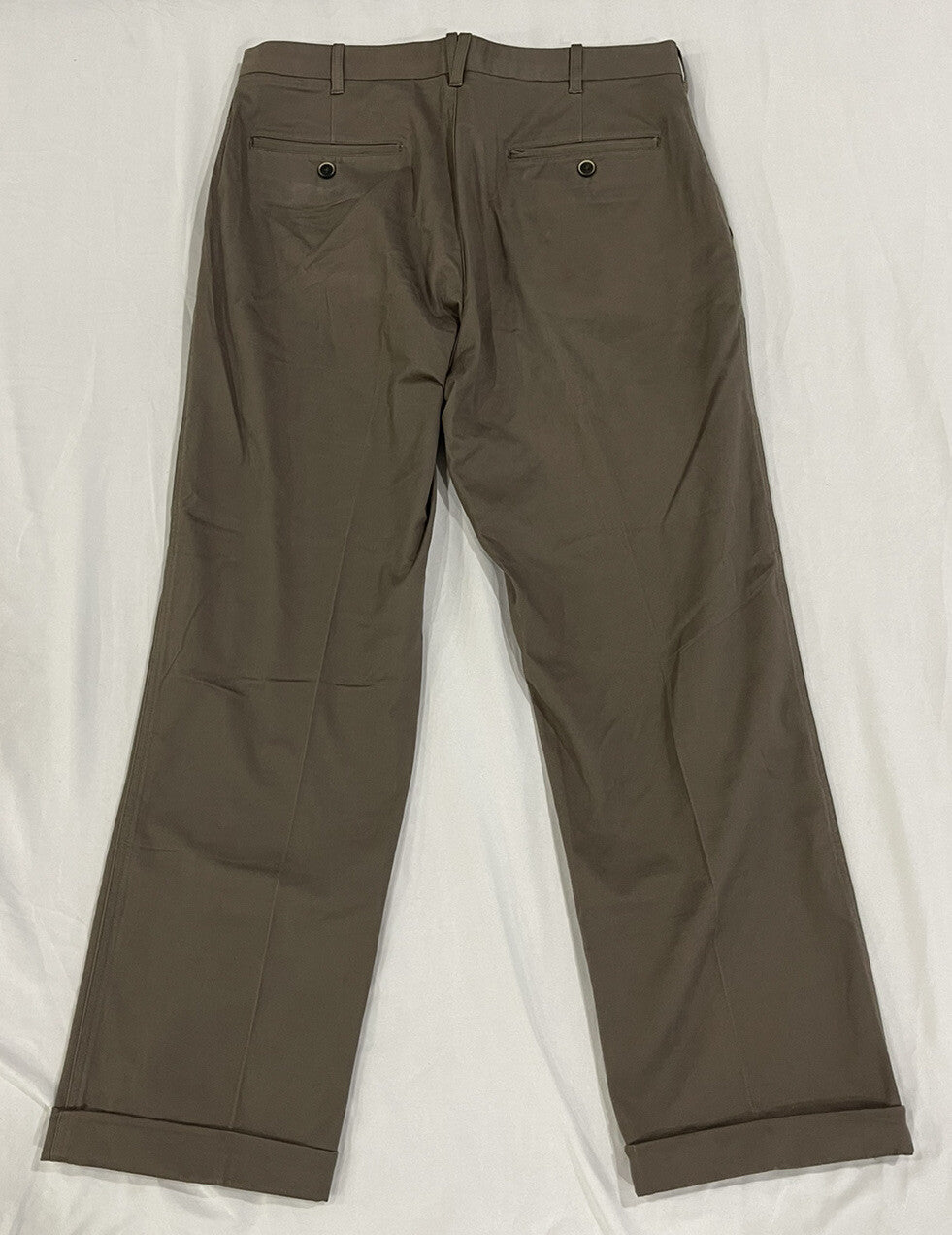 Axist Men's Straight Pleated Cuffed Leg Taupe Dress Pants Brown Size 33x32 B1