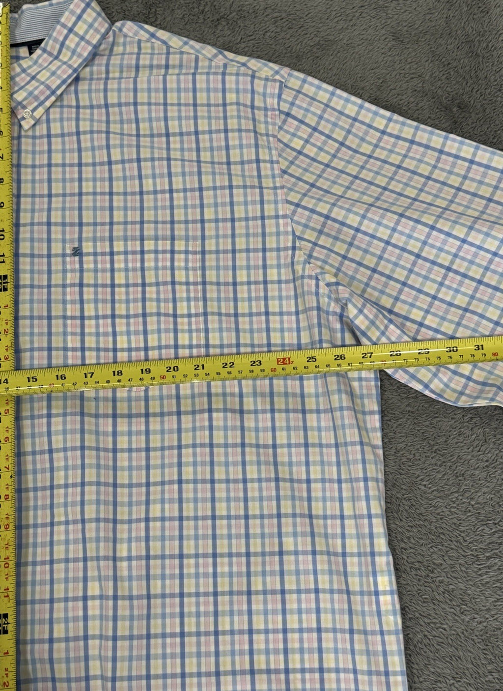 Izod NEW Comfort Sundress Men's Blue Plaid Button Shirt Big & Tall Size 2XL