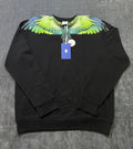 NWT Marcelo Burlon Icon Wings Sweatshirt Men's XL Black Regular Fit Crewneck