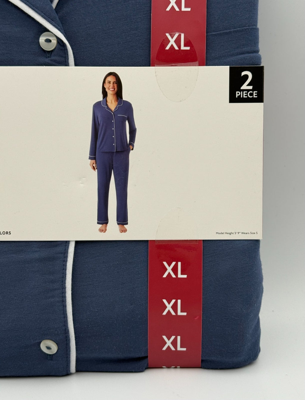 NWT Member's Mark Dream Mark Notch Collar Pajama Set Women's XL Blue 2-Piece