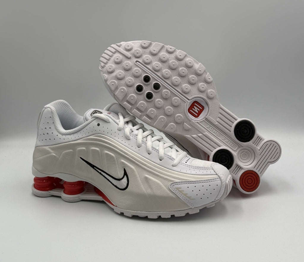 Nike Shox R4 GS Size 5Y Women's 6.5 White Phantom Picante Red Shoes CW2626-102