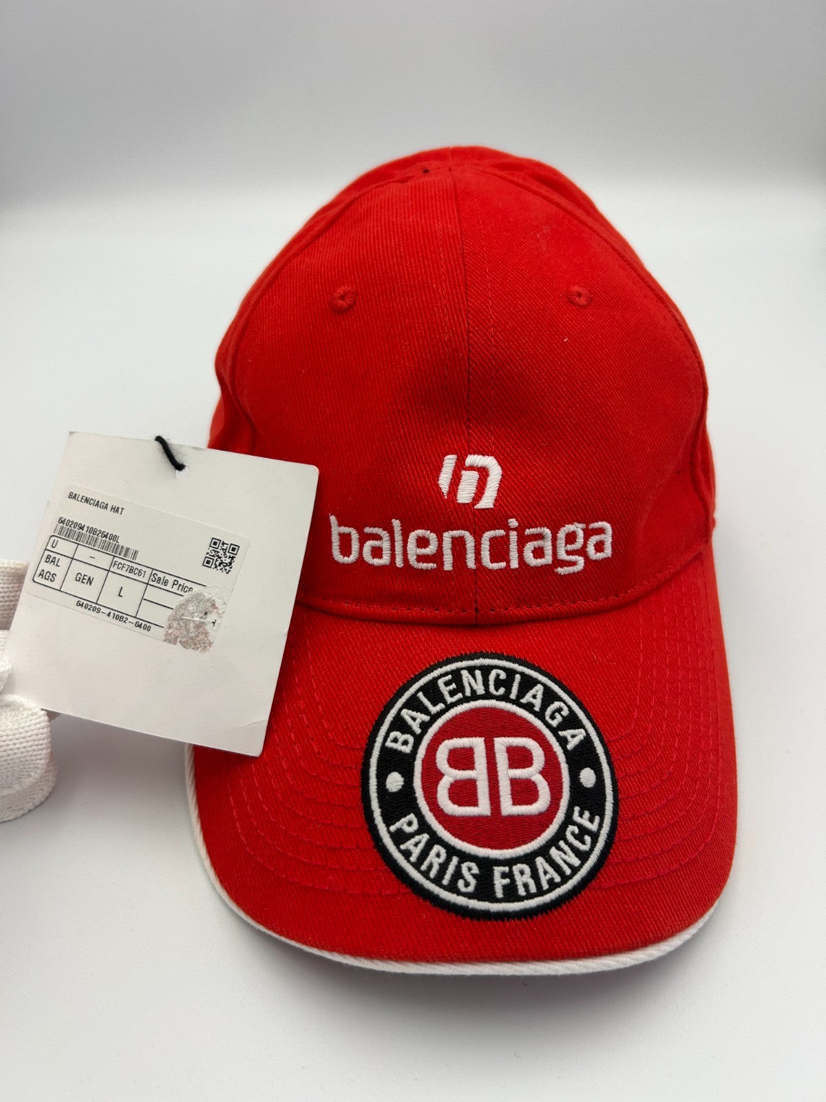 NWT Balenciaga Soccer Club Cap Men's One-Size Red Embroidered-Logo Adjustable