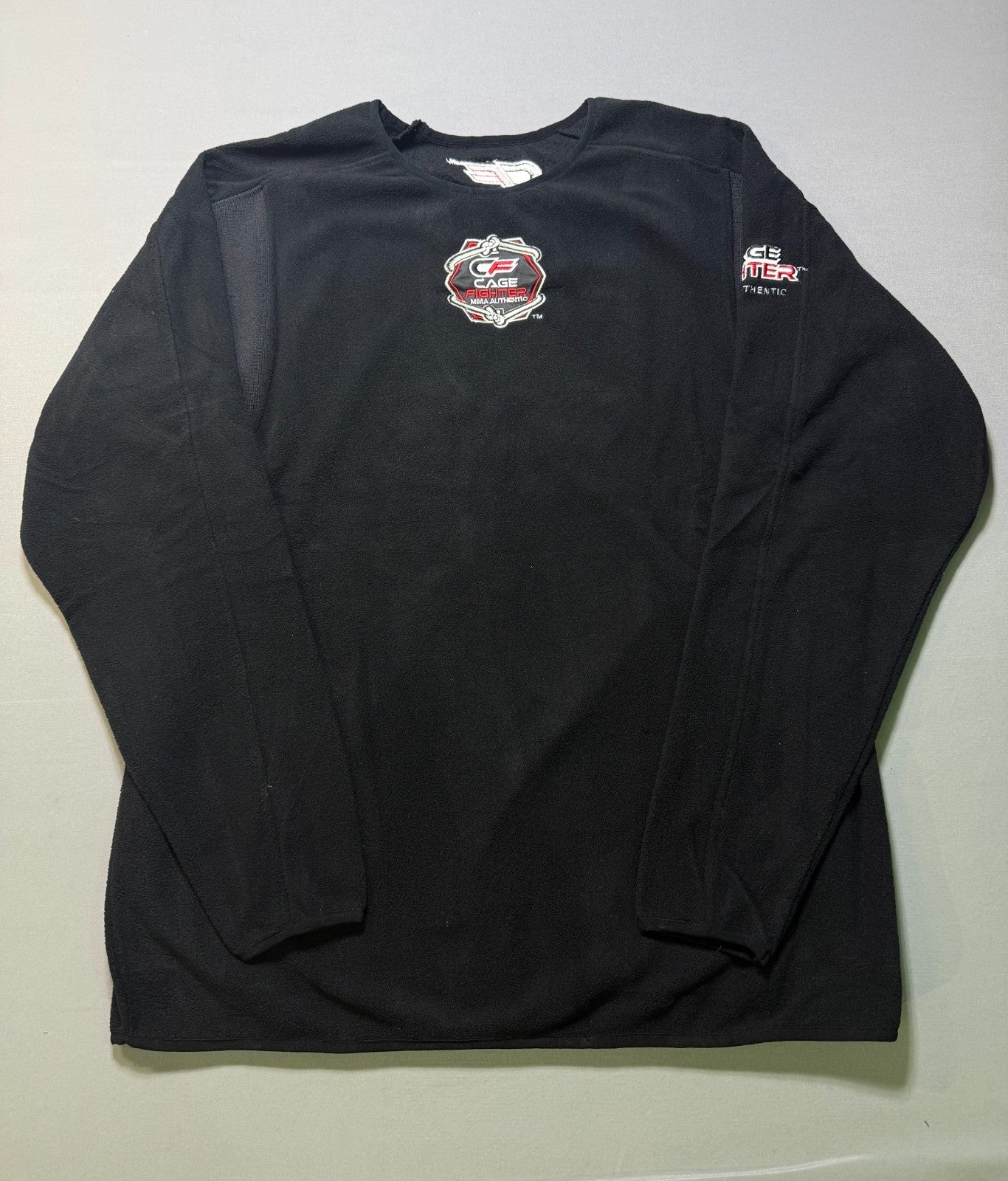 Cage Fighter MMA Authentic Performance Shirt Men's XL Black Long Sleeve Athletic