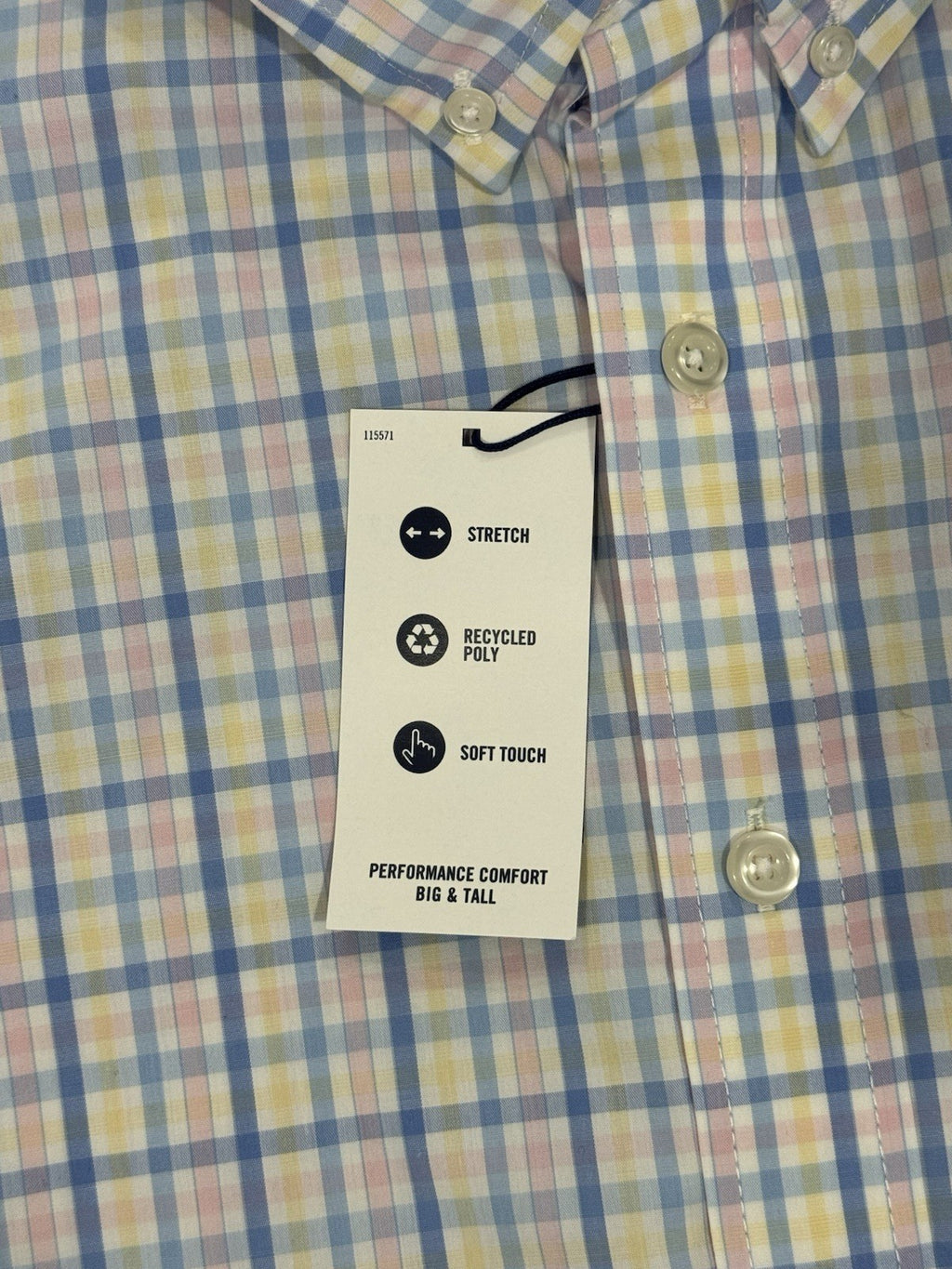 Izod NEW Comfort Sundress Men's Blue Plaid Button Shirt Big & Tall Size 2XL