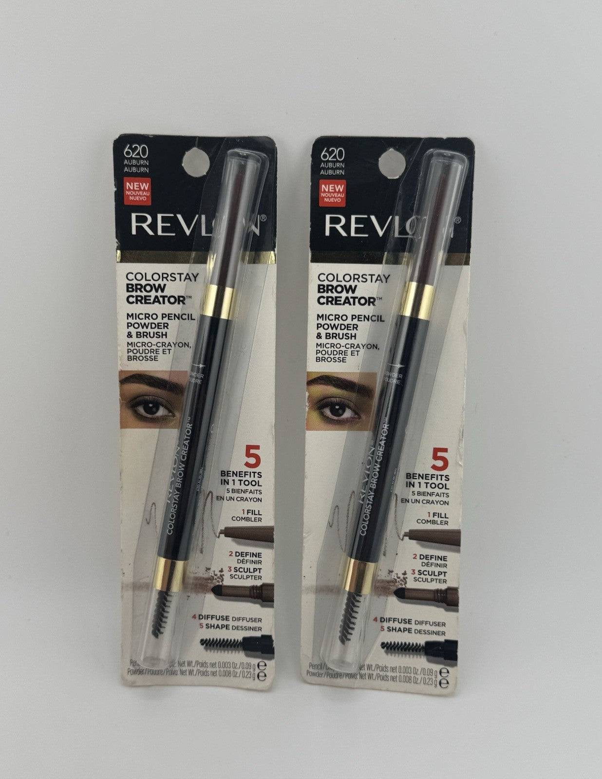 Lot Of (2) Revlon Colorstay Brow Creator Micro Tip Pencil & Powder 620 - Auburn