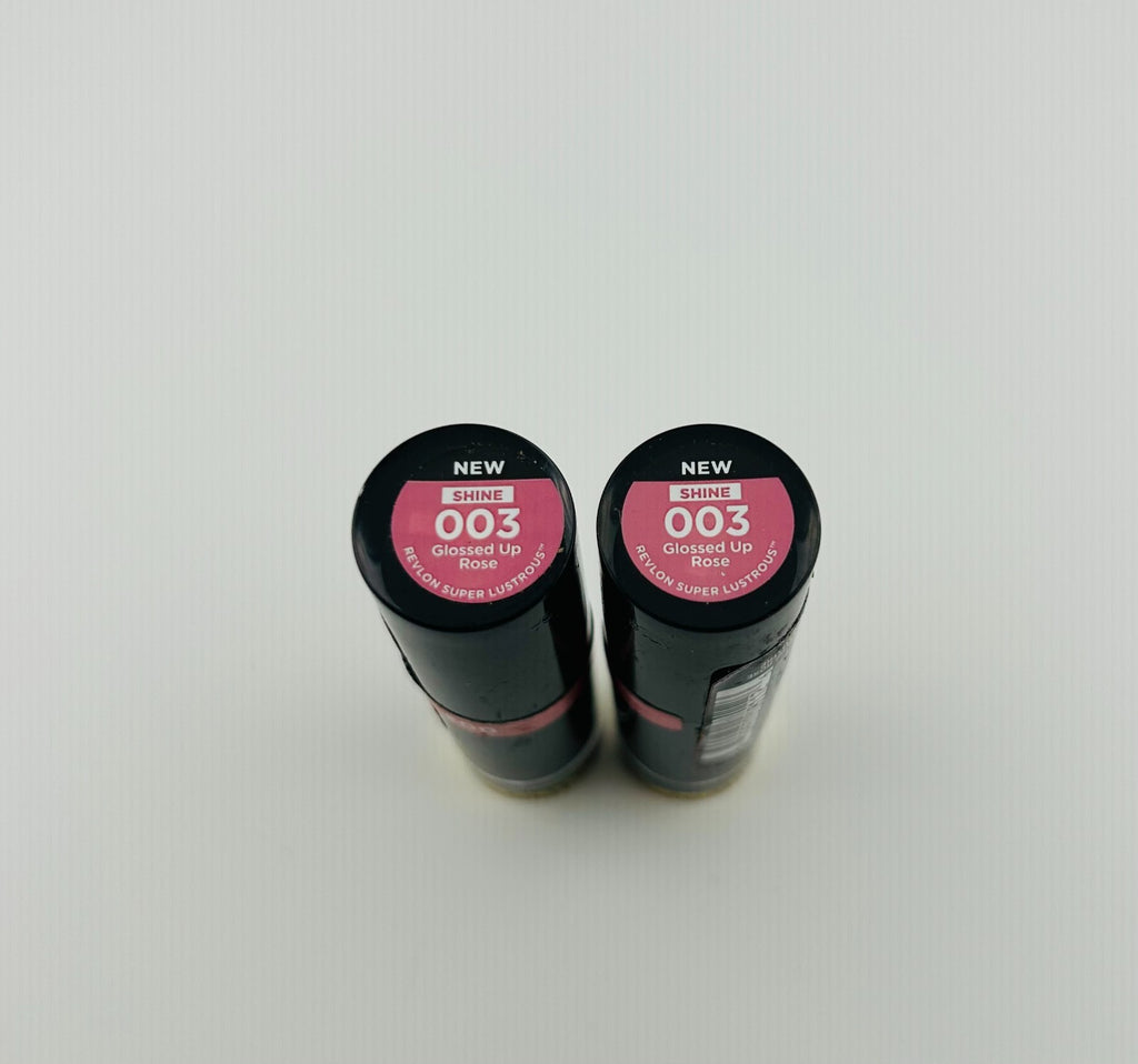 Revlon Super Lustrous Glass Shine Lipsticks #003 Glossed Up Rose - Pack of 2
