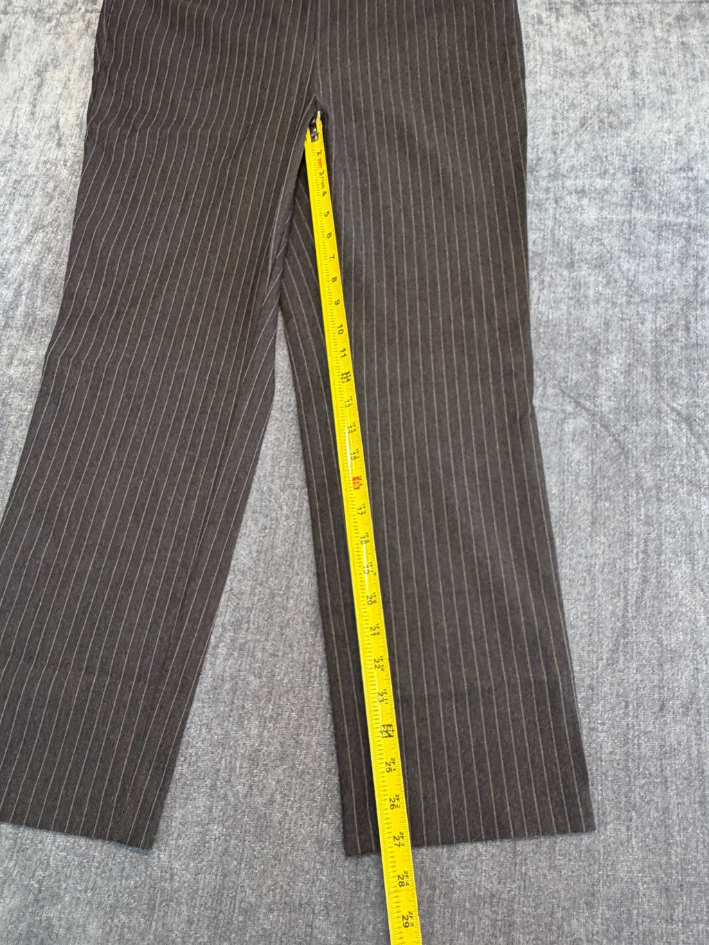 NWT Rafaella Pull-on Stretch Pants Women 14 Brown Graphite Stripe Classic Preppy