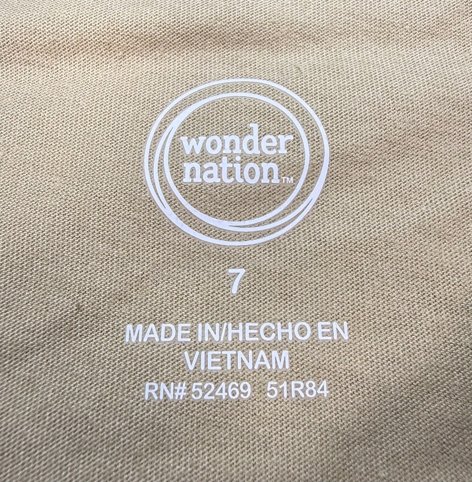 NWT Wonder Nation Adventure Graphic Tee Shirt Boys 7 Beige Short Sleeves Summer