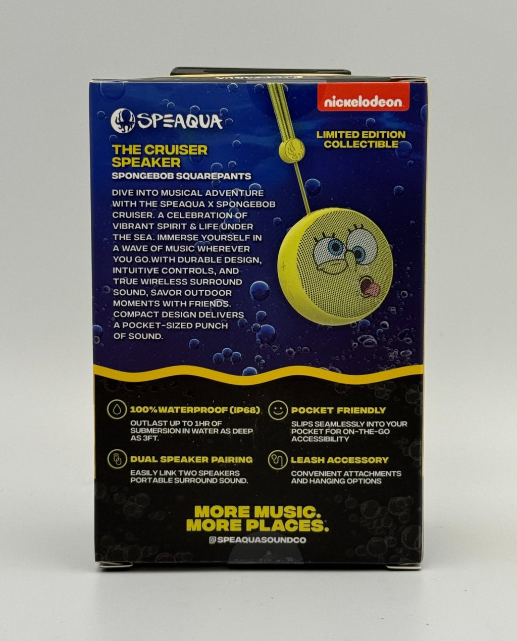 NEW Speaqua Silly Face SpongeBob SquarePants 100% Waterproof Bluetooth Speaker
