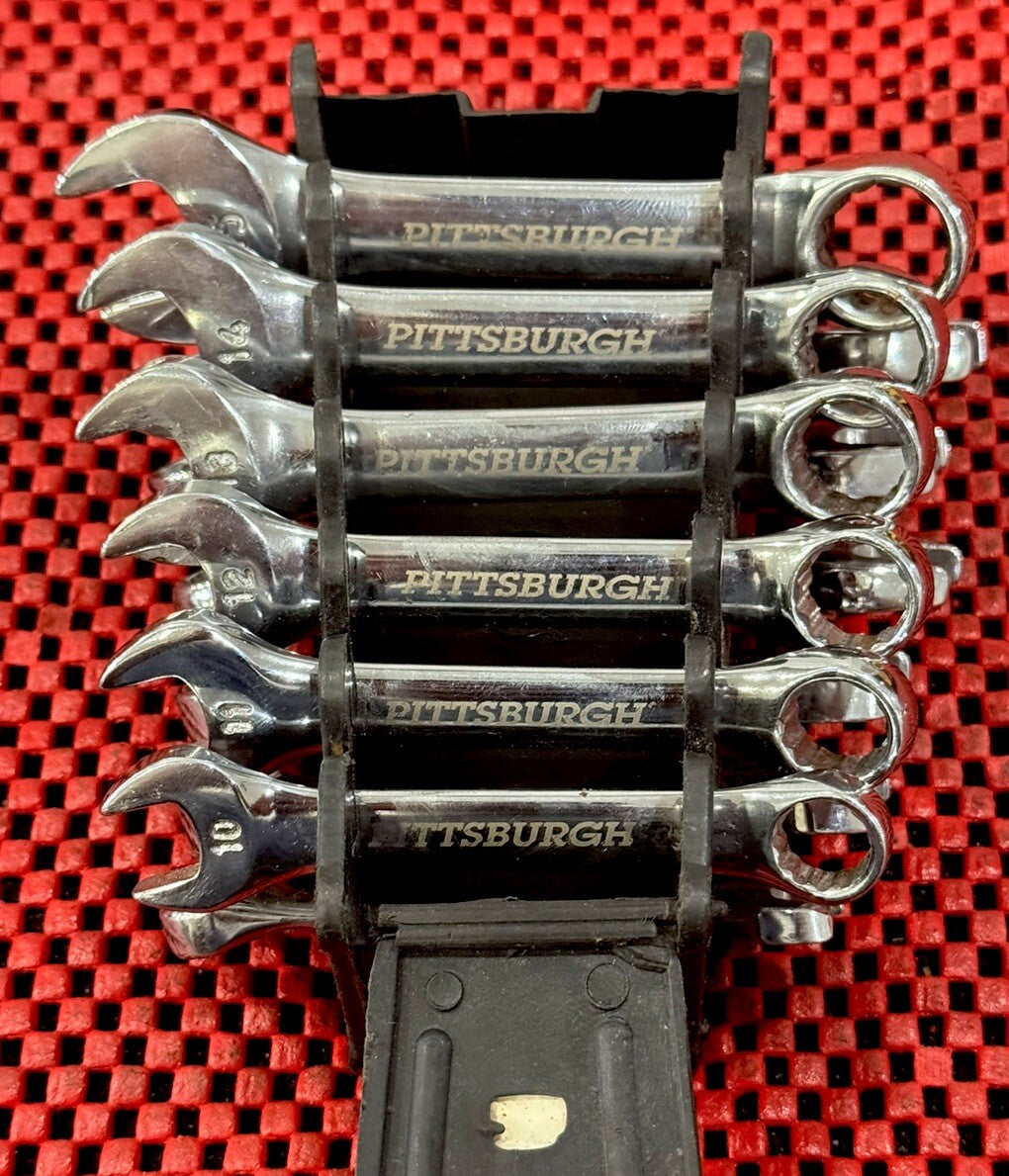 Pittsburgh Tools 12 Pieces Set Stubby Combination Wrench Set, SAE & Metric N8