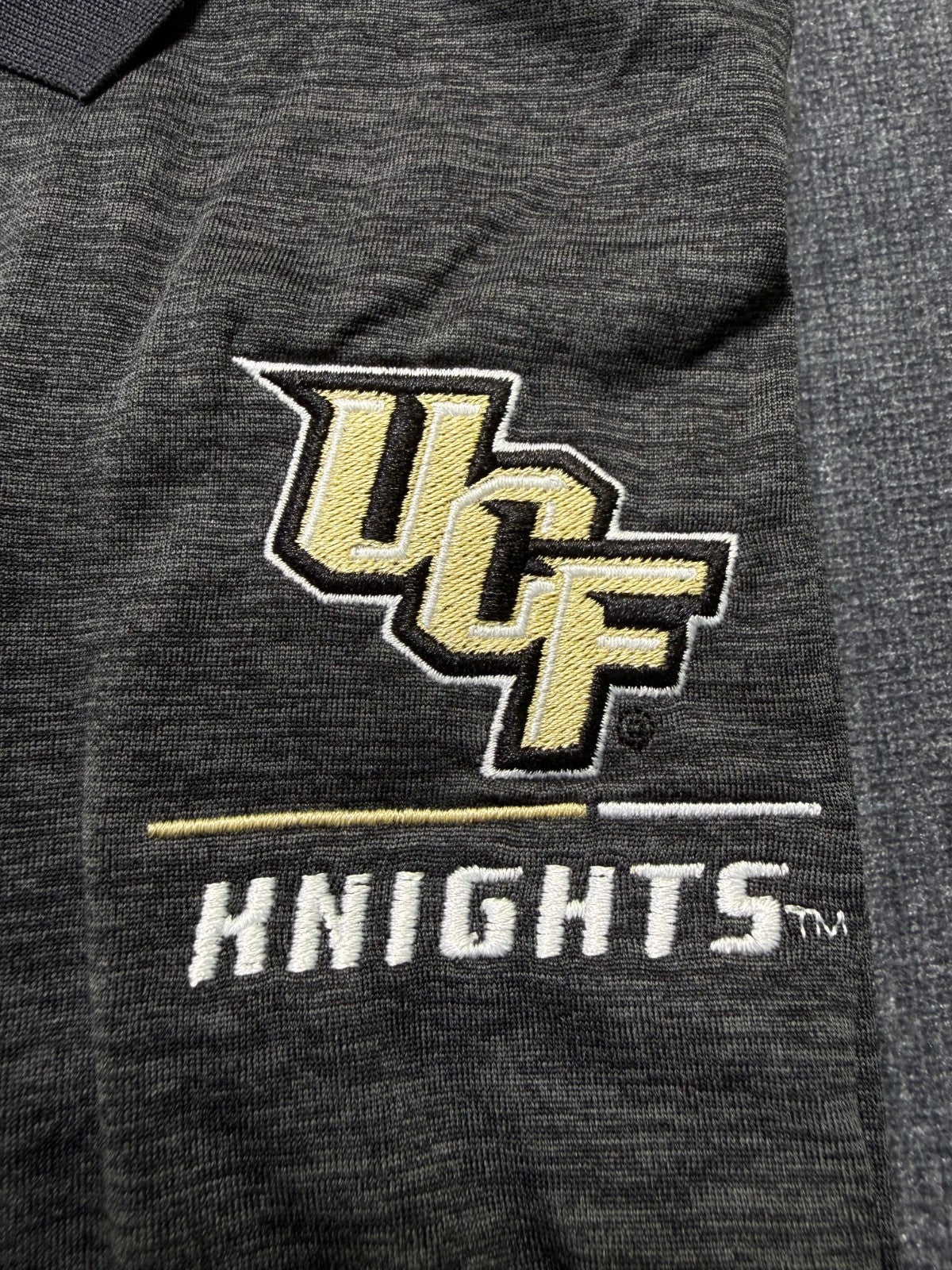 NWT Champion UCF Nights NCAA Polo Shirt Men's Large Black Short Sleeves Pullover