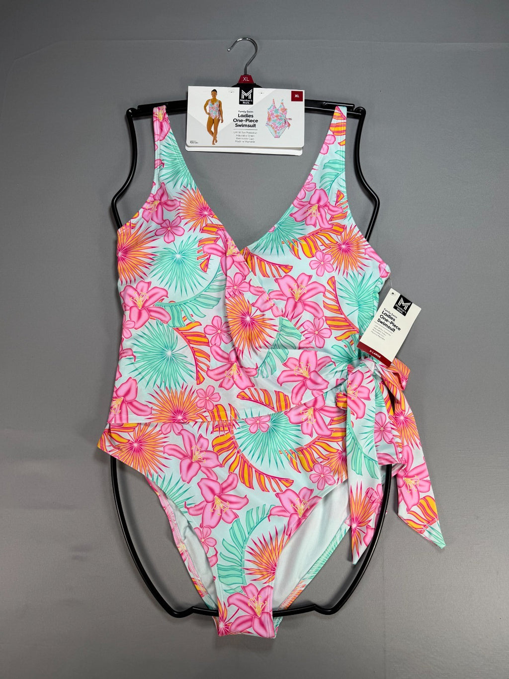Member's Mark Adjustable Strap One-Piece Swimsuit Women's XL Multicolor Floral