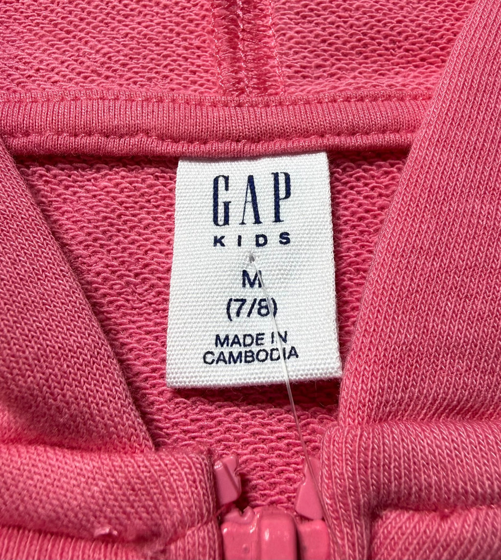 Gap Friendship Bracelet Design Full Zip Hoodie Girls Medium (7/8) Pink Preppy