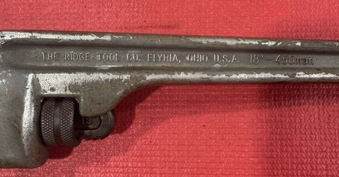 RIDGID 18" Aluminum Straight Pipe Wrench Heavy Duty 818 Made in USA