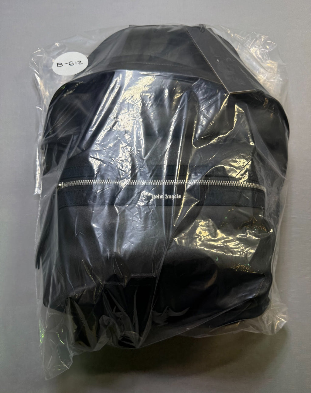 New Palm Angels Logo Backpack Unisex Black Leather Fashion Travel Outdoor Bag
