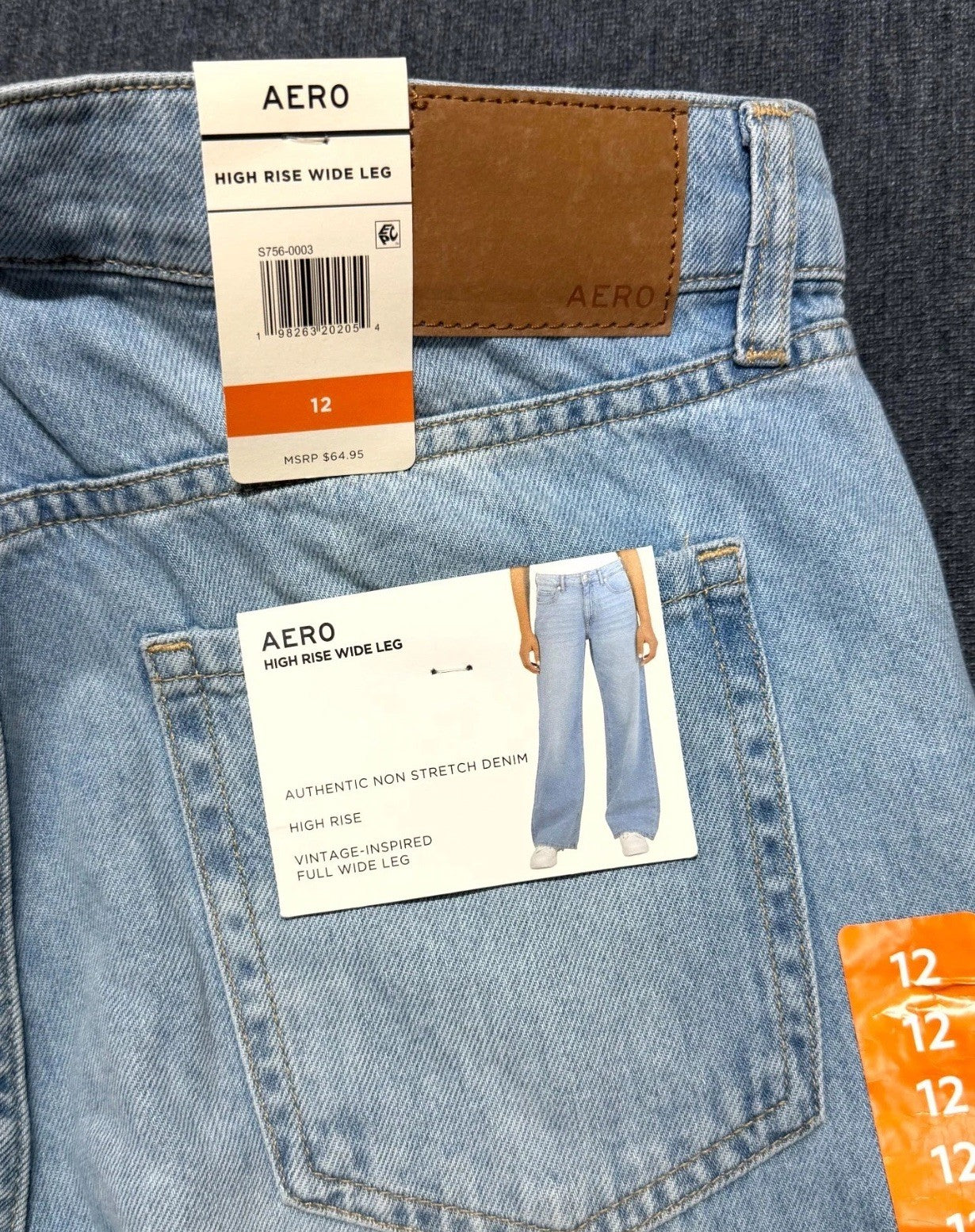 NWT Aeropostale High-Rise Wide-Leg Jeans Women's 12 Blue Medium Wash 5-Pockets