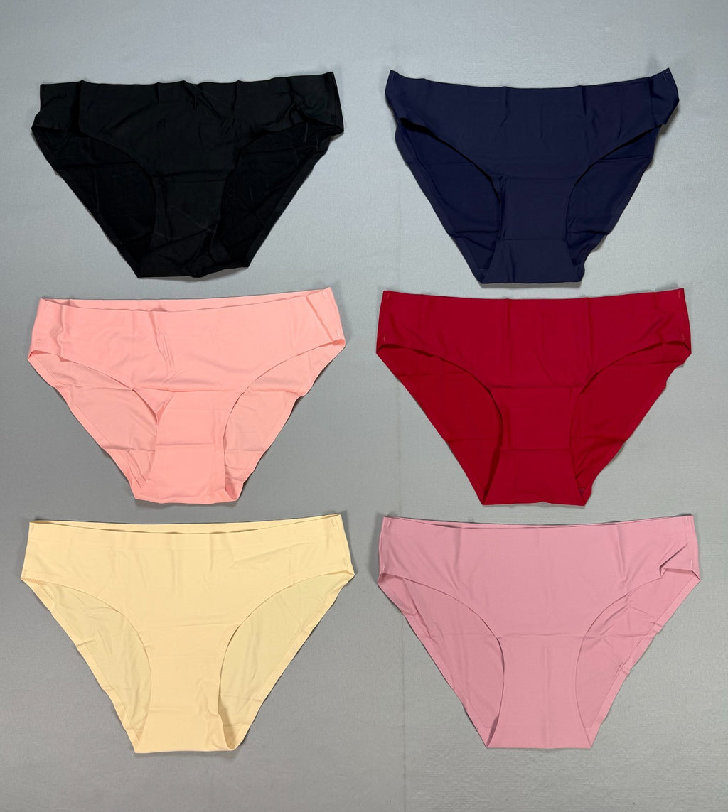 Pack of 6 Women's No-Show Stretch Breathable Bikini Panties Sz Medium Multicolor