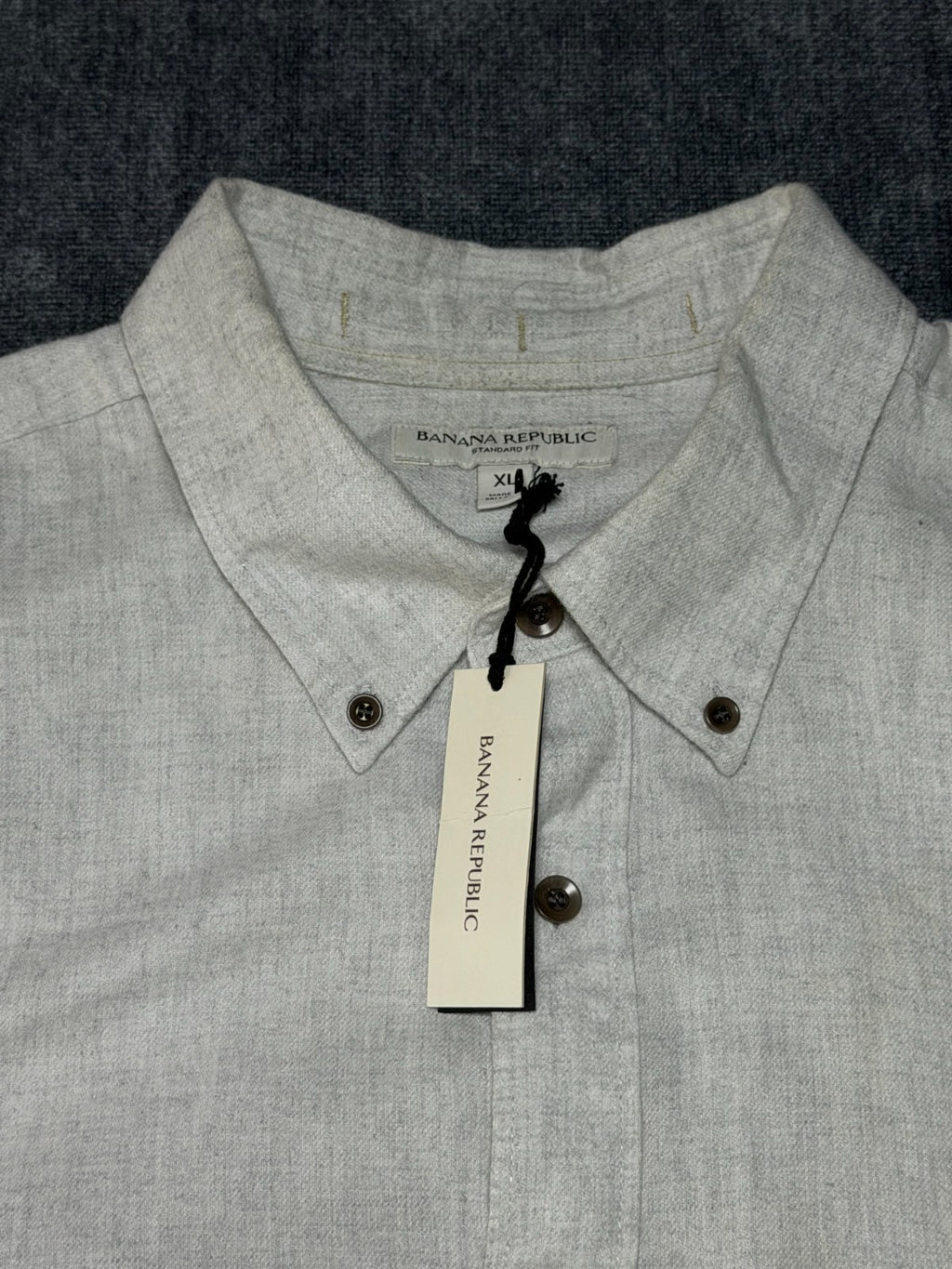 Banana Republic Button-Up Shirt Men's XL Gray Standard Fit Casual Wear Collared