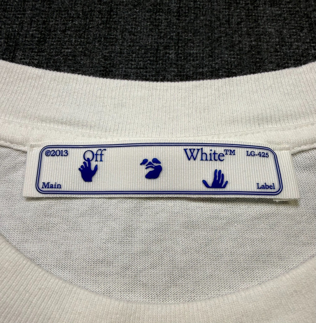 Off-White Logo T-Shirt Mens 2XL White Classic Pullover Short Sleeve Crew Neck