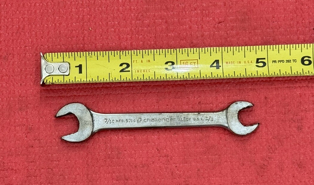 Vintage Proto Challenger Tools 5714, 7/16" X 3/8" Open End Wrench Made in USA