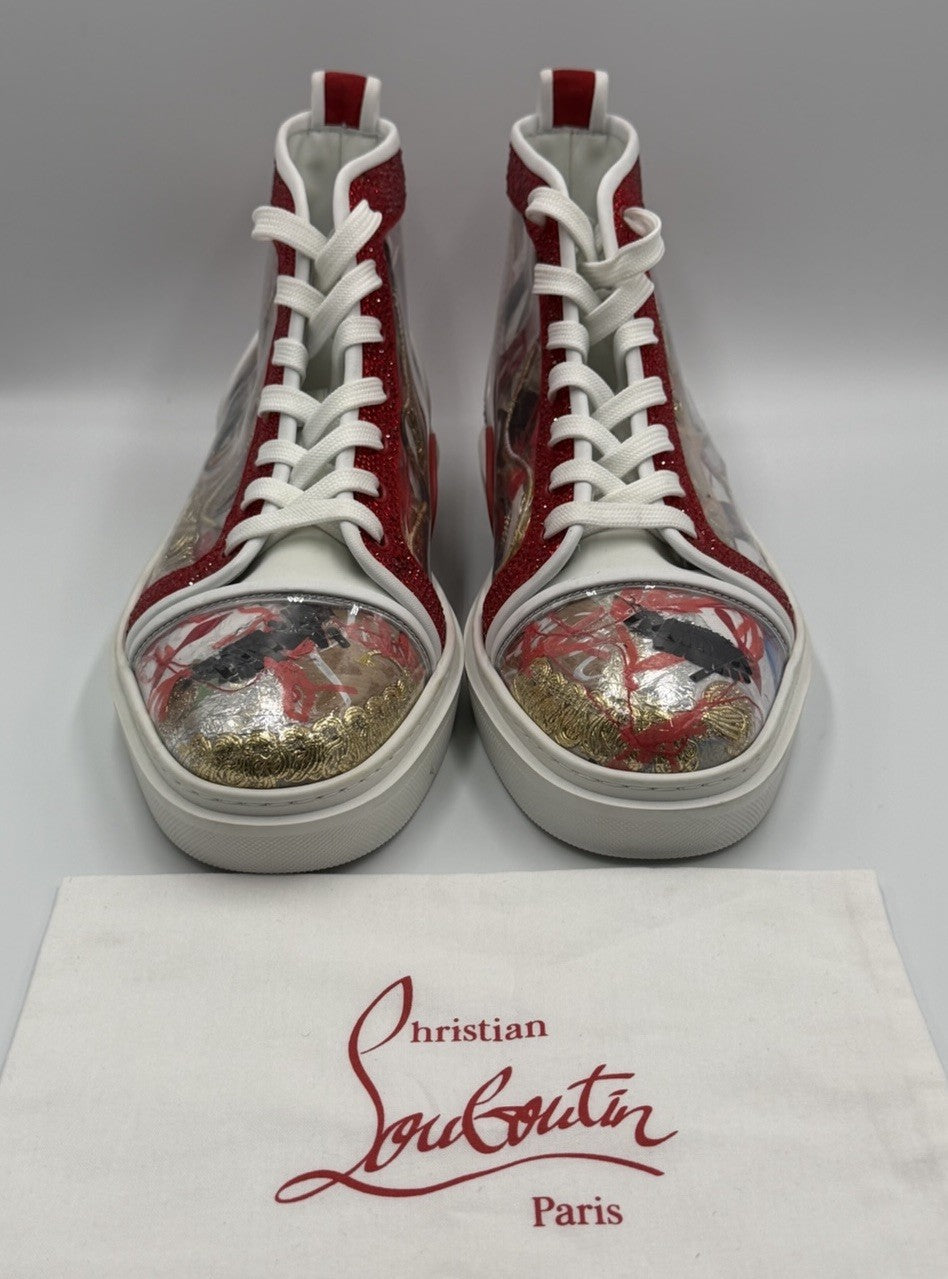 Authentic Christian Louboutin High-Top Trash Sneakers Mens Size 44.5 EU 11.5 US