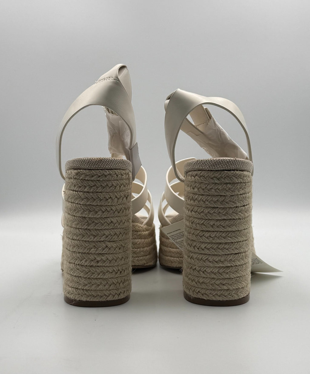 New The Drop Bea Platform Heels Sandals Women's 10 White Ankle Strap Fashion