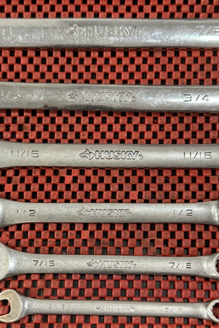 Husky Tools 6pc Set SAE Chrome combination wrench set W/husky Logo M6