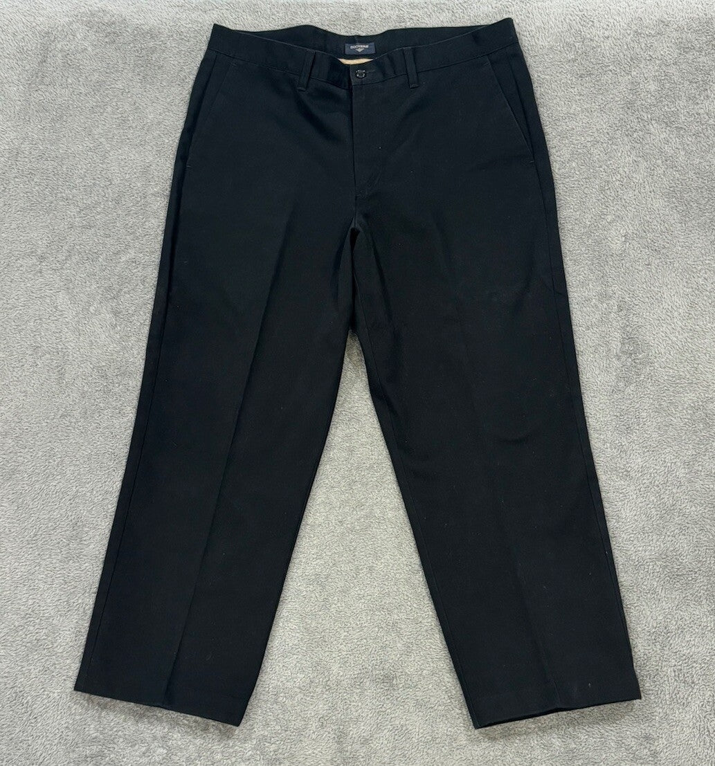 Dockers Men’s Size 38x29 Classic Fit Black Pants W/Pockets, Zipper, & Button S1