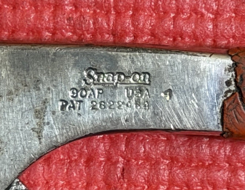 Vintage Snap on Tools 90AP 9" Adjustable Pliers Tongue Groove Underline Logo USA