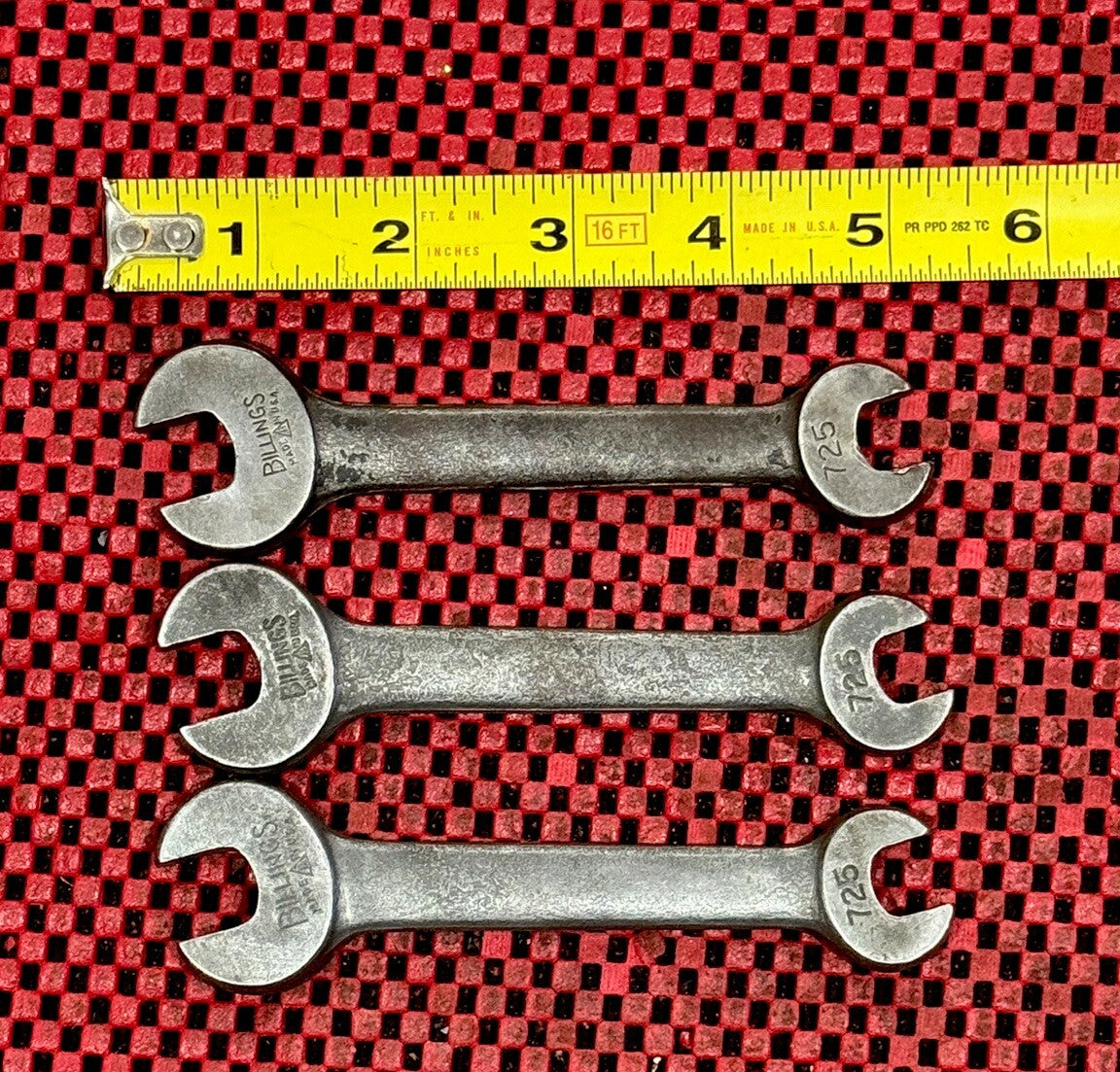 Vintage Billings Tools 725A Open End Wrench 3 Pc Lot Made In Usa N5